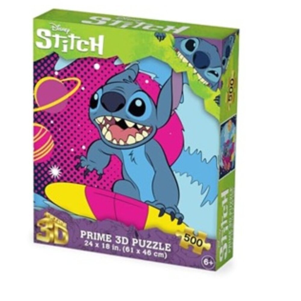 NWT Stitch Surfing 3D Jigsaw Puzzle | 500 Piece Lenticular Game for Adults, Kids
